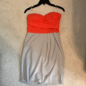Color block strapless dress